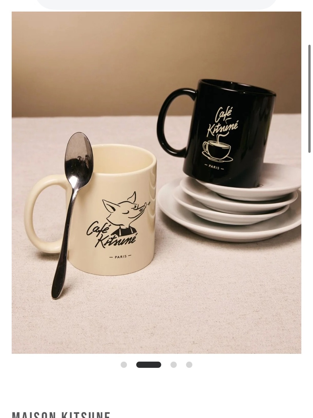 MAISON KITSUNE Cafe Kitsune Barista Fox Mug Tapioca